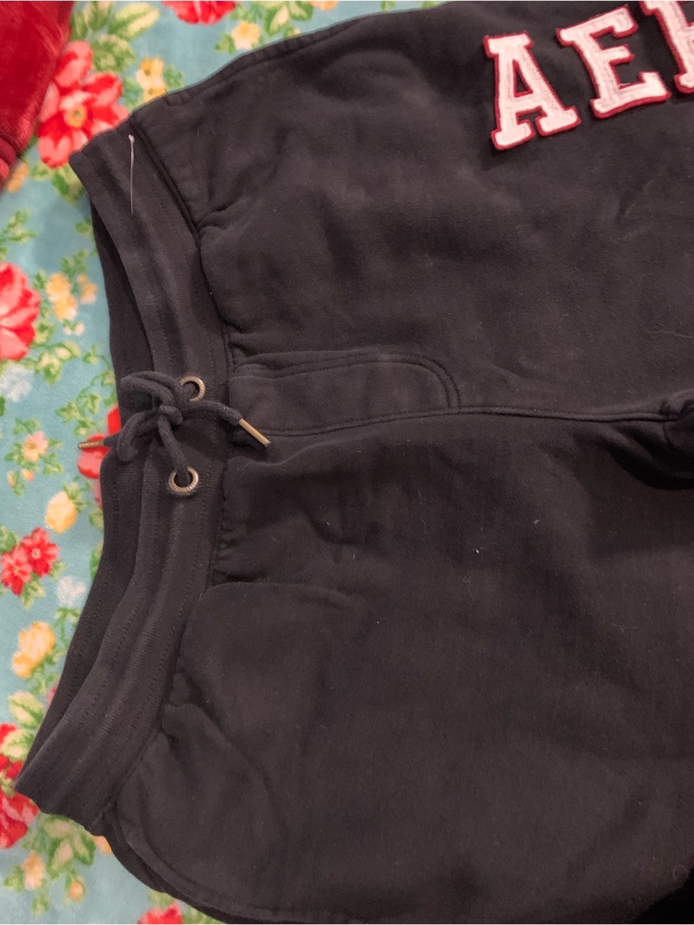 Aeropostale Black AERO Logo Sweatpants Joggers Lounge Pants - Picture 3 of 8